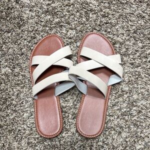 Elegant Cream Slide Sandals